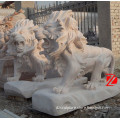 life size travertine lion statue